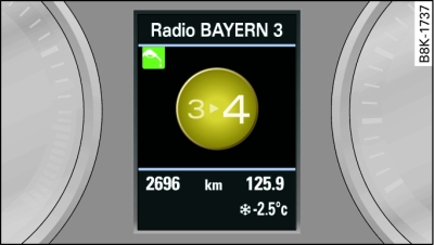 Display: Advanced gear-change indicator